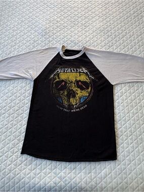 2017 Metallica Now That Were Dead Concert World Wired Tour Baseball Tee Size M